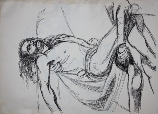 D'après Caravage: - Dessins études, travaux sur papier: