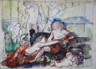 Interpréter: - Dessins études, travaux sur papier: