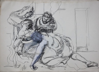 Interpréter: - Dessins études, travaux sur papier: