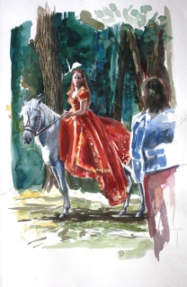 Un jour mon prince viendra: - Dessins études, travaux sur papier: