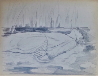 Ophélie: - Dessins études, travaux sur papier: