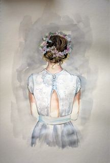 La mariée: - Dessins études, travaux sur papier: